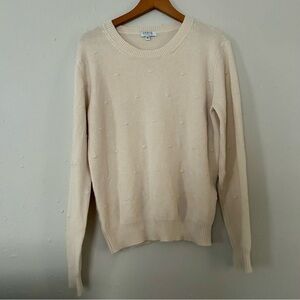 Indie Cream Textured Crew Neck Sweater XL Fall Comfy Basic Classic Minimalist
